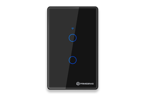 Interruptor Touch 2 Botões Wi-Fi TP1002 Preto